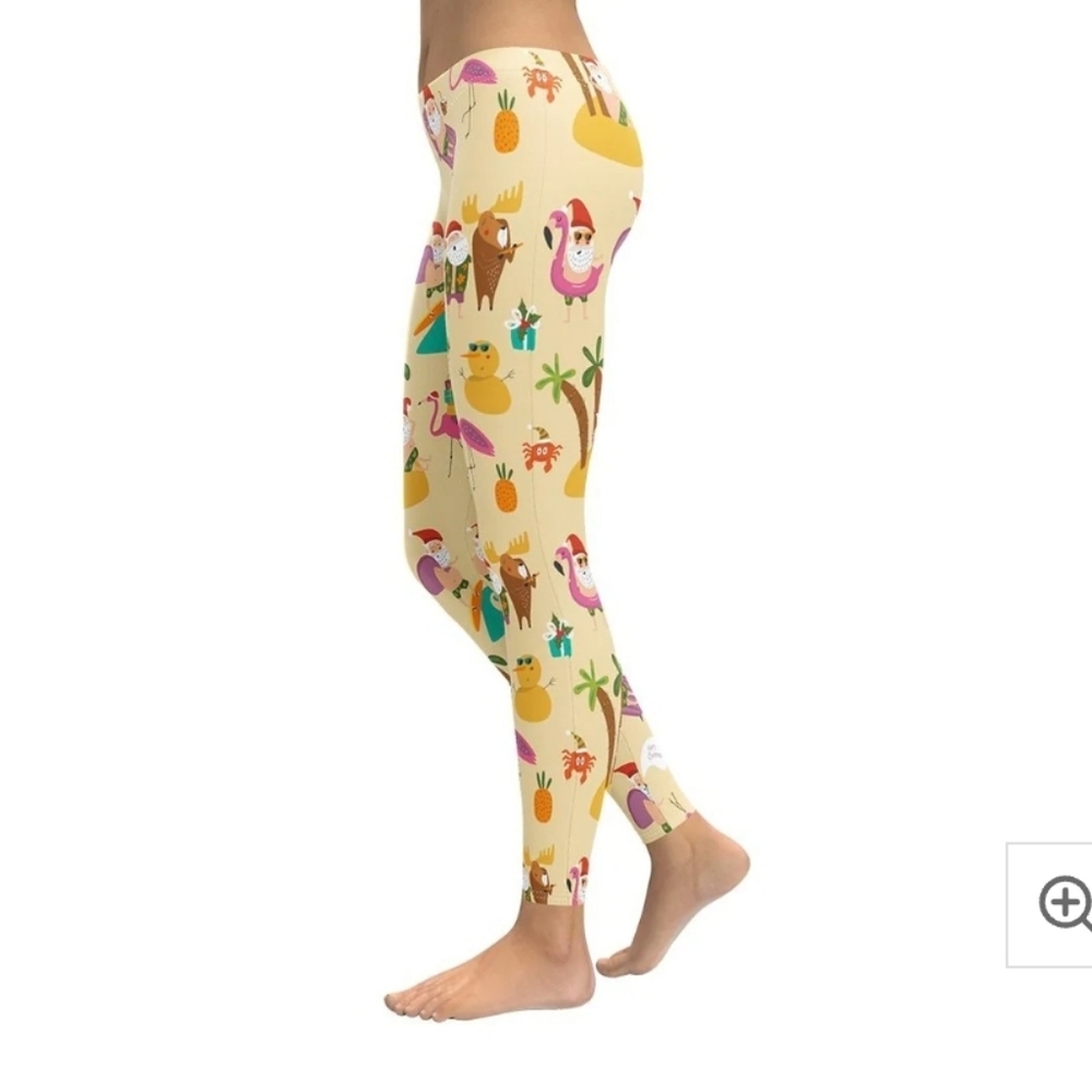 Fiercepulse Summery Christmas Leggings, Size M